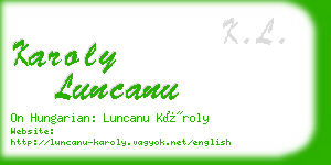 karoly luncanu business card